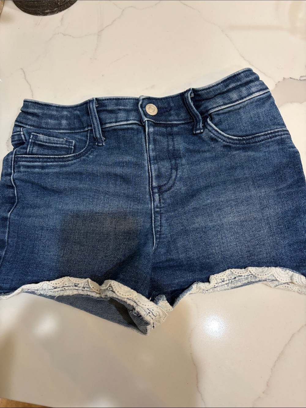 Jumping Beans denim shorts with eyelet trim